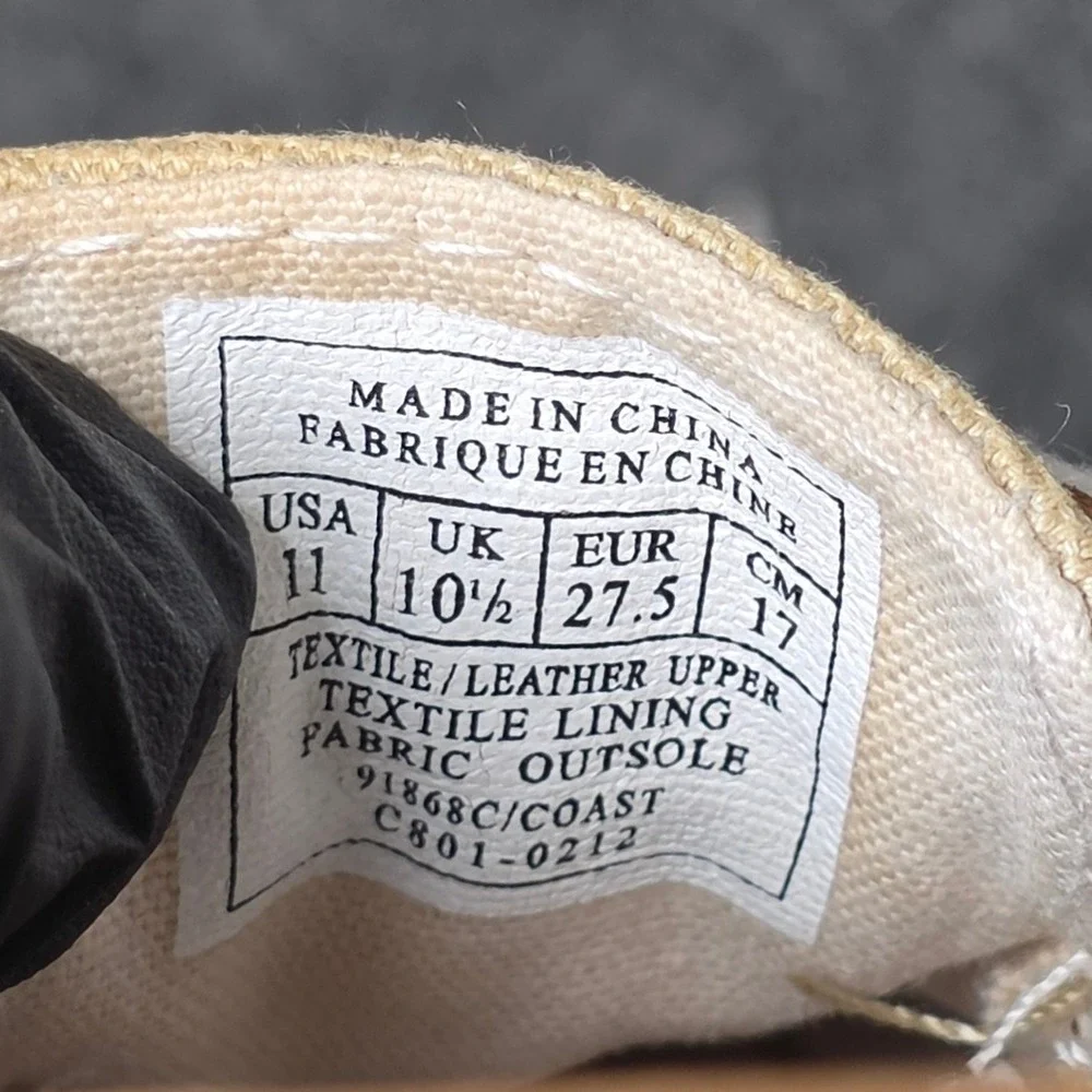 Polo Ralph Lauren Sander Leather Boat Shoes Boy's Size 11 Tan Brown Textile Lace